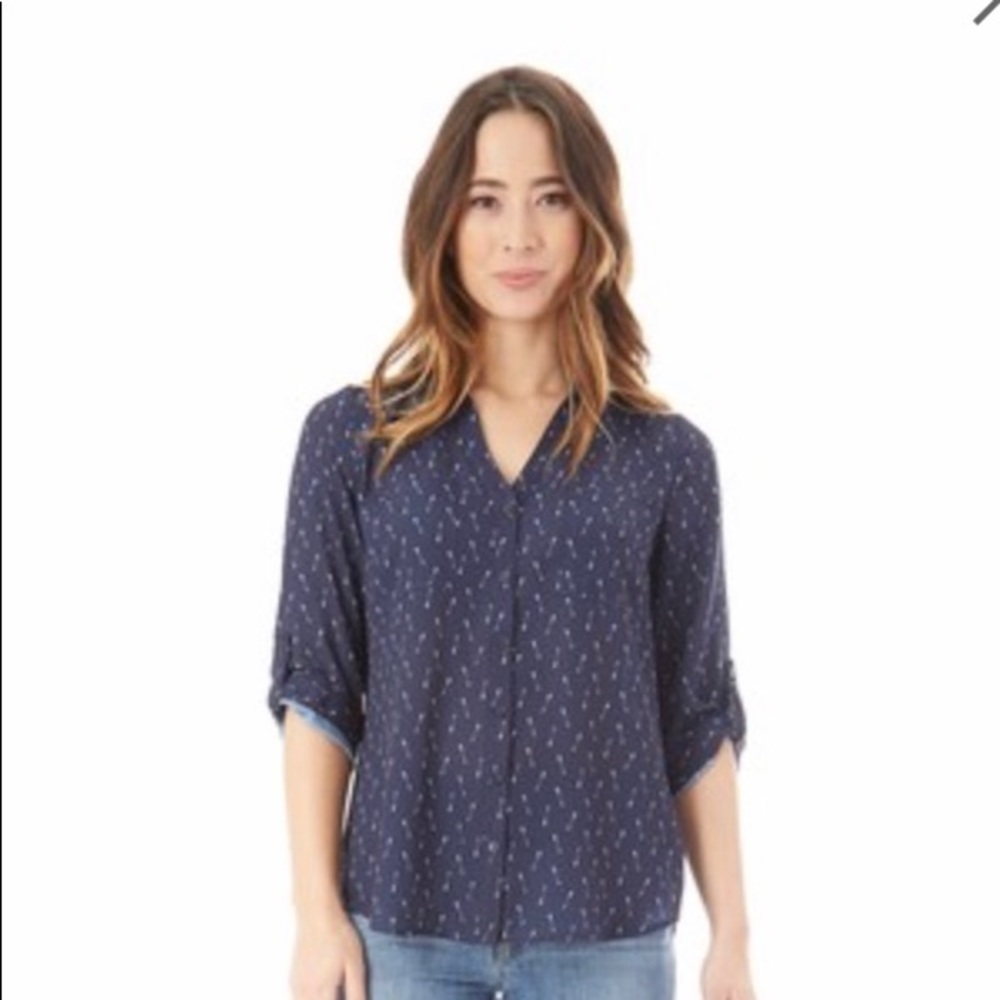 Blue button-down shirt